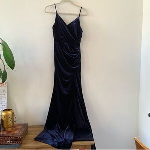 Revelry Rory Velvet Navy Blue Dress